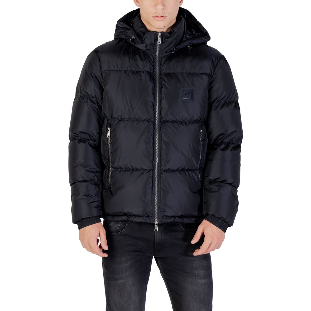 Armani Exchange Blauer Polyamidmantel