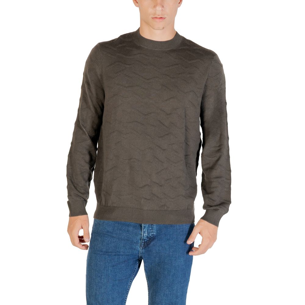 Sweat-shirt vert Armani Exchange en marabou avec logo, style décontracté et confortable pour homme.