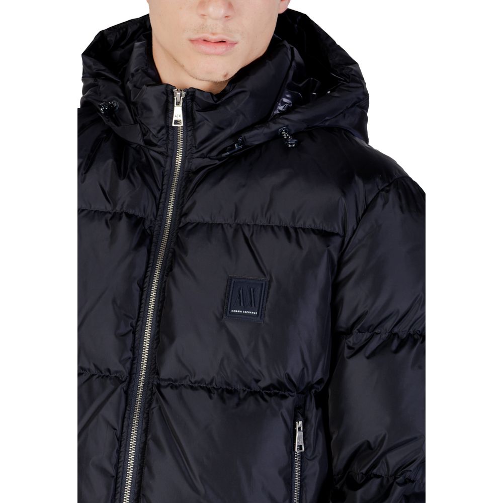 Armani Exchange Blauer Polyamidmantel