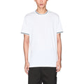 T-shirt blanc en coton Armani Exchange, coupe classique, avec logo discret sur la poitrine, vue de face.
