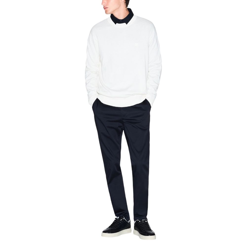 Sweat-shirt en viscose crème de la marque Armani Exchange, avec un design décontracté et confortable.