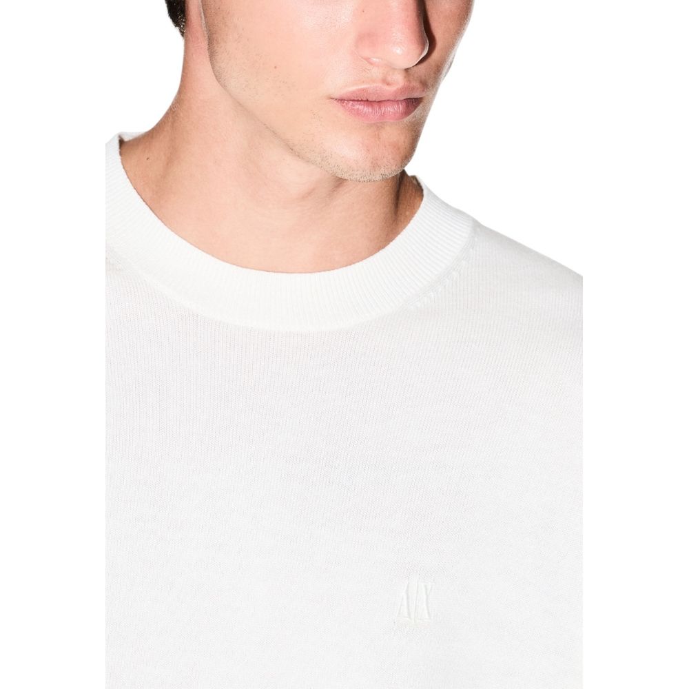 Sweat-shirt en viscose beige Armani Exchange avec col rond et manches longues, mode décontractée pour homme.