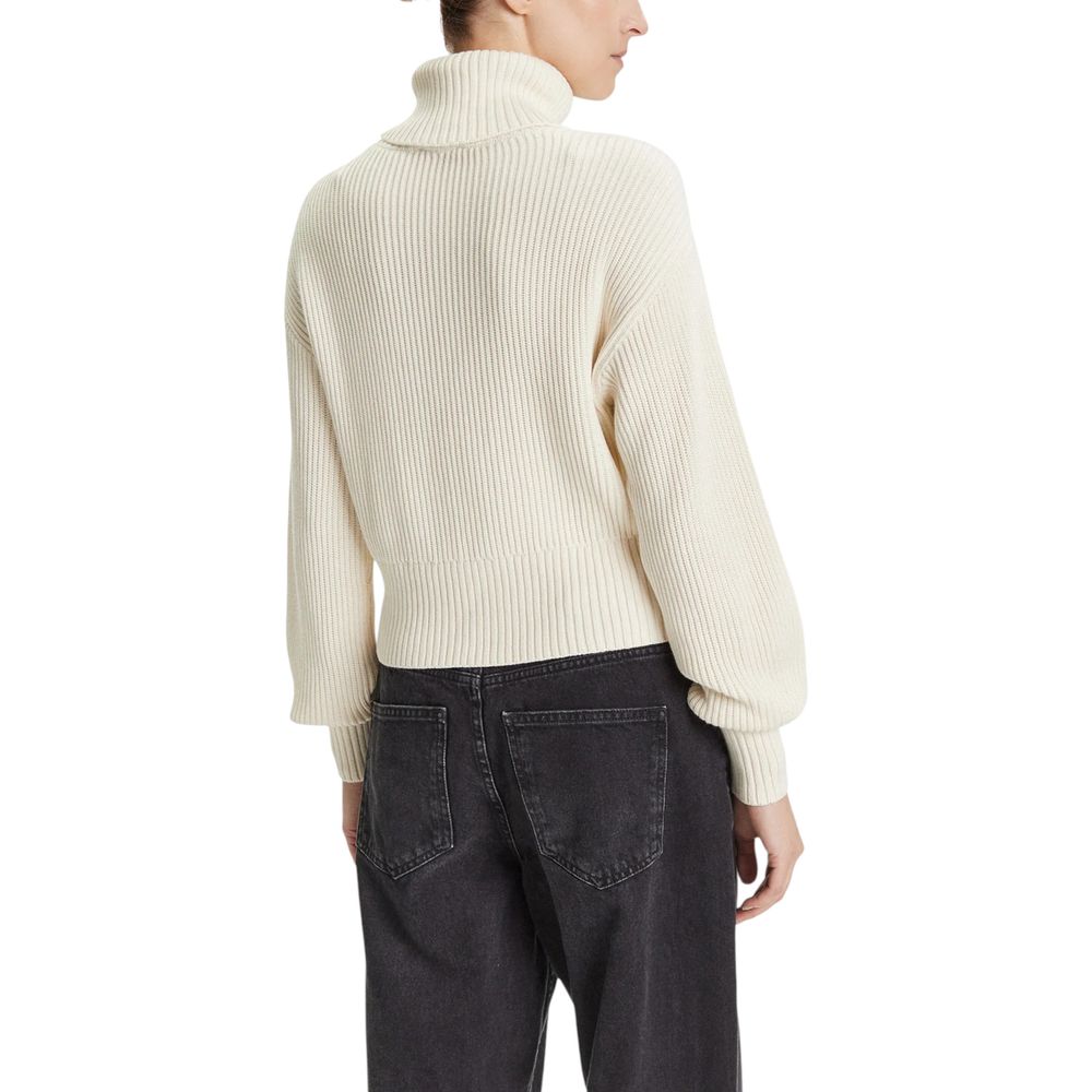Sweat-shirt beige en coton de Calvin Klein Jeans, style décontracté, avec logo discrètement visible à l'avant.