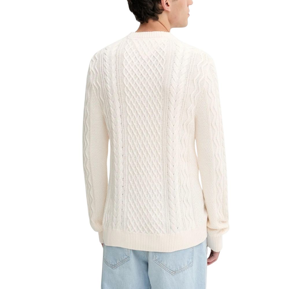 Sweatshirt en coton recyclé crème de Tommy Hilfiger Jeans, coupe décontractée, avec logo discret sur la poitrine.