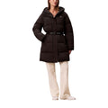 Manteau noir en polyamide de Calvin Klein Jeans, coupe élégante, avec fermeture éclair et col haut, porté sur un mannequin.