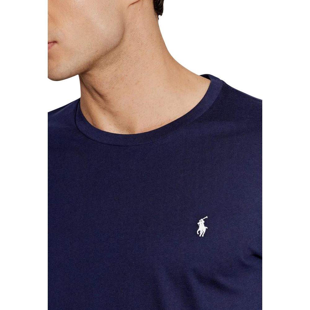 T-shirt en coton bleu de Ralph Lauren, style décontracté, avec logo discret sur la poitrine.