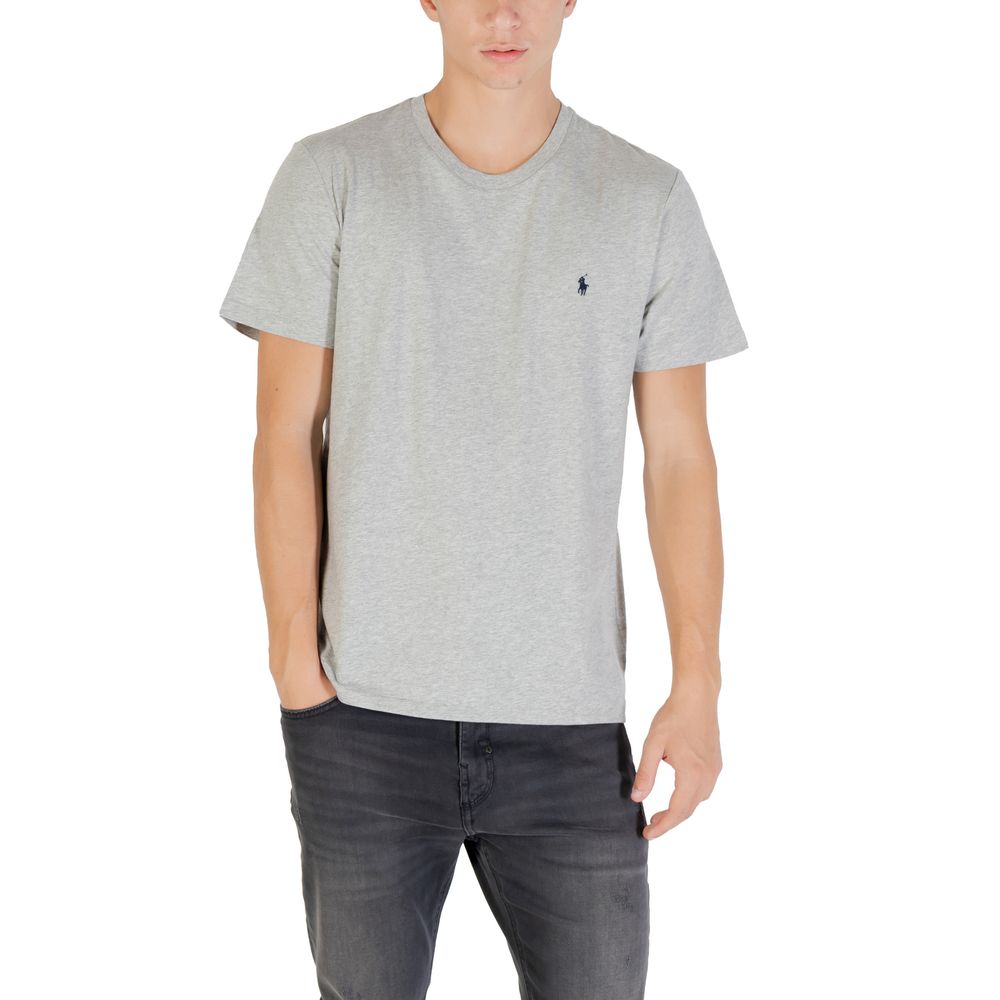 T-shirt en coton gris Ralph Lauren, coupe classique, logo Ralph Lauren visible sur la poitrine, manches courtes.