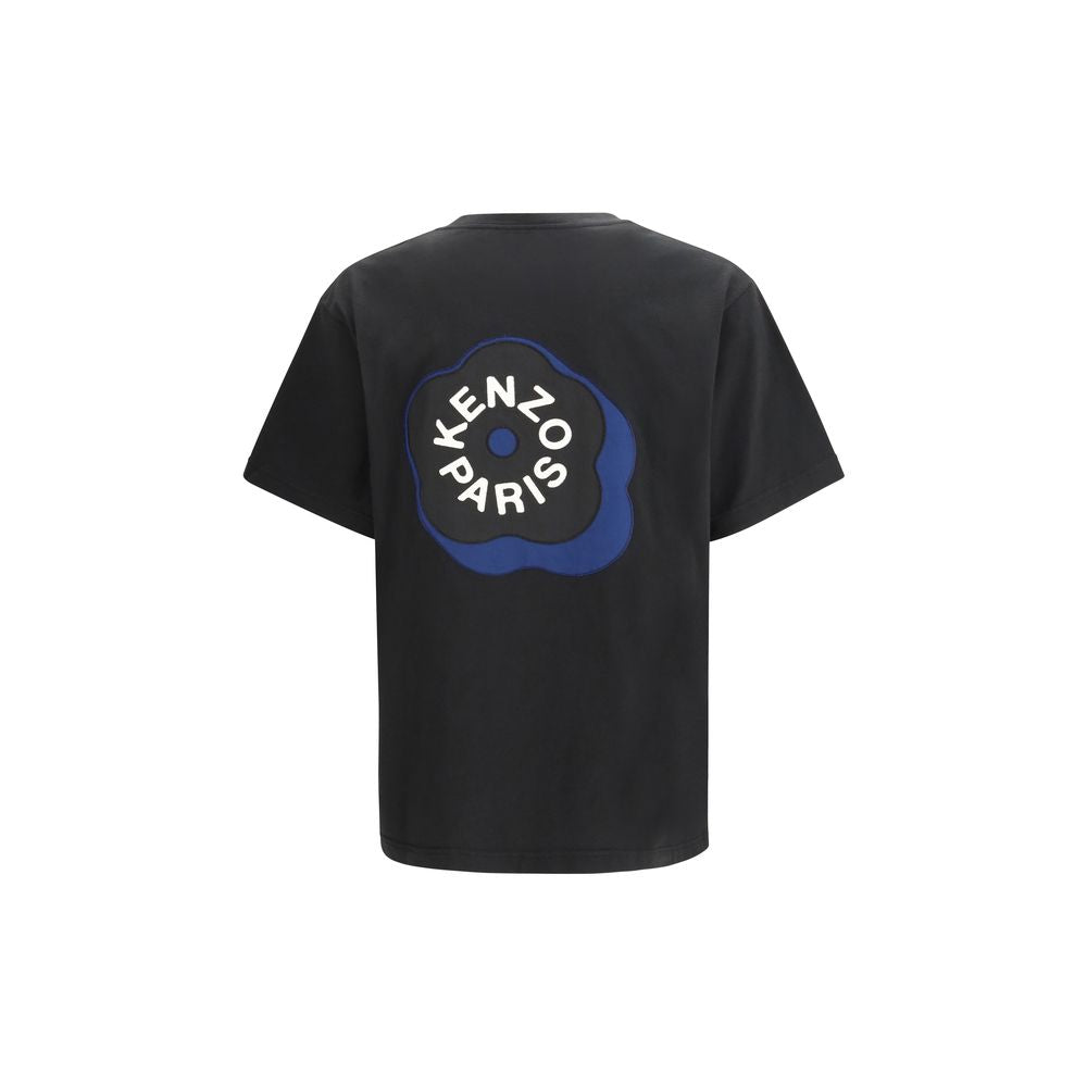 T-shirt noir en coton de la marque Kenzo, coupe classique, visible avec col rond et logo discret sur la poitrine.