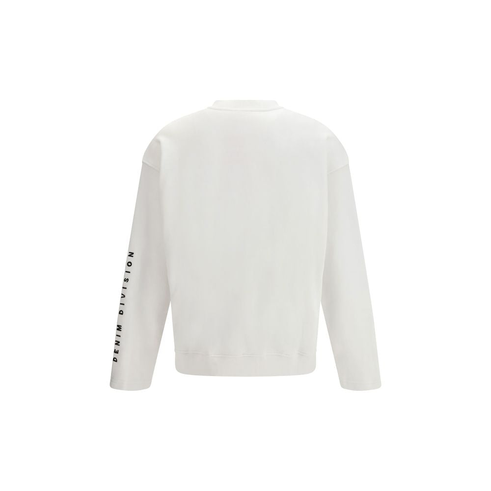 Sweat-shirt blanc en coton de la marque Diesel, vue de face avec logo Diesel visible.