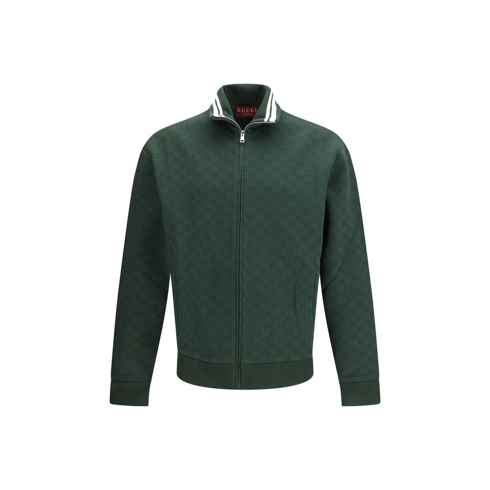 Veste en polyamide bicolore Gucci, coupe-vent avec détail élégant, visible en image.