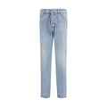 Jeans droits en coton bleu Dsquared², style classique et coupe droite, visibles sur l’image.
