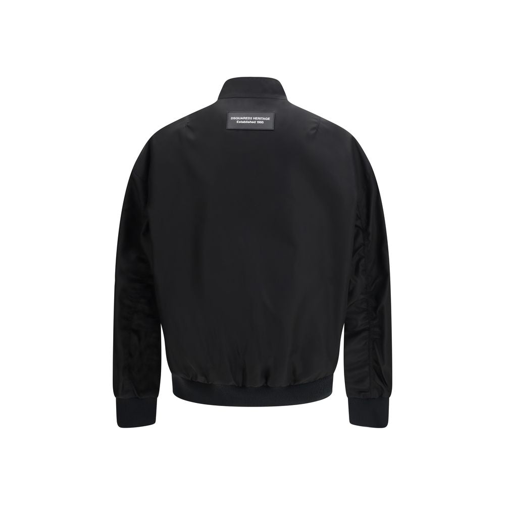 Veste bomber en polyamide noire de Dsquared², coupe moderne avec détails élégants, visible en image.