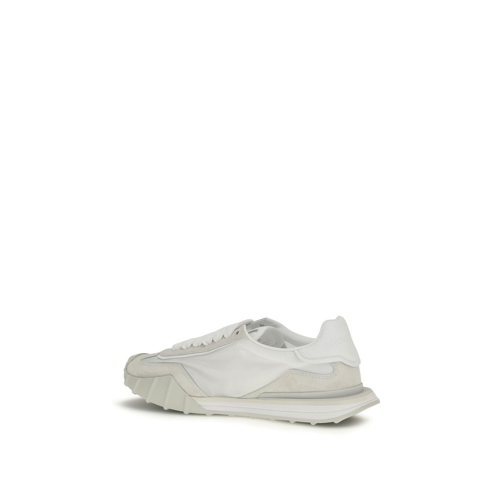 Chaussures sport Dolce & Gabbana Bos Taurus en cuir de veau blanc, sneakers athlétiques élégants et confortables.