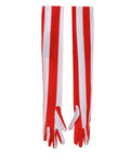 Dolce & Gabbana Red White Stripes Nylon Elbow Length Women Gloves