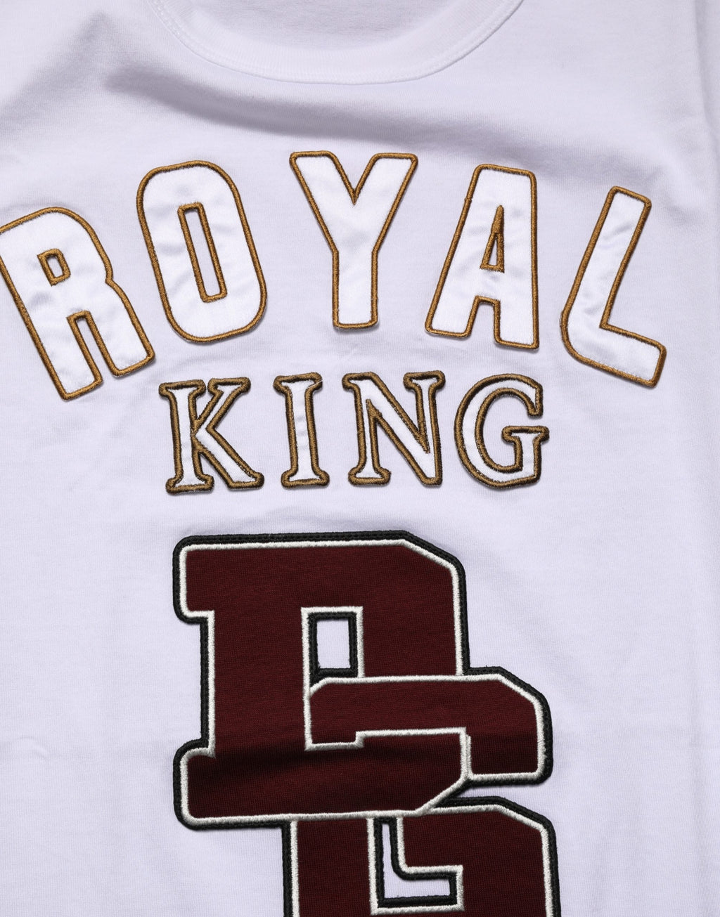 T-shirt blanc Dolce & Gabbana DG King Royal à col rond en coton, vue de face.