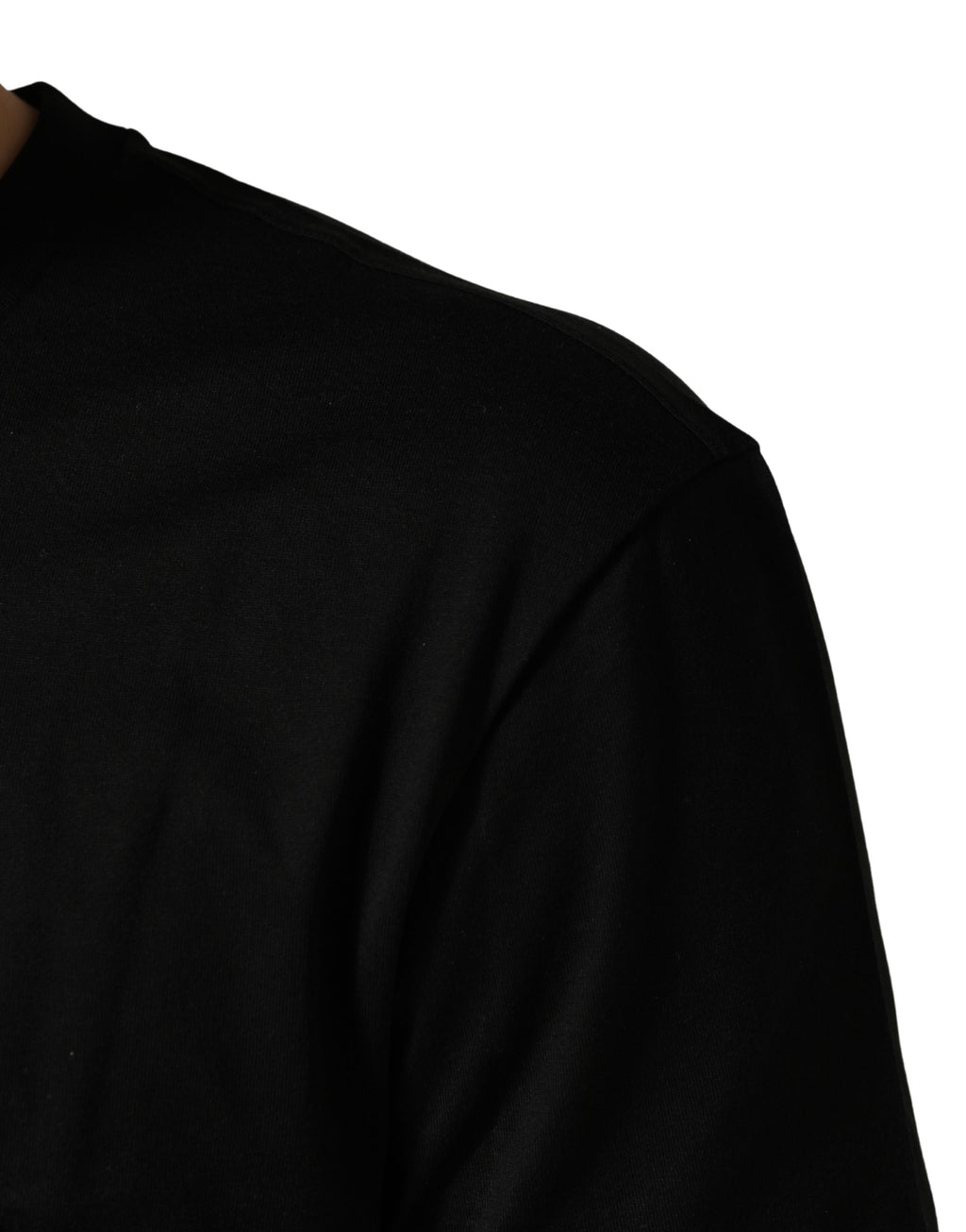T-shirt en coton noir Dolce & Gabbana avec logo DG imprimé, col rond, style décontracté et moderne.