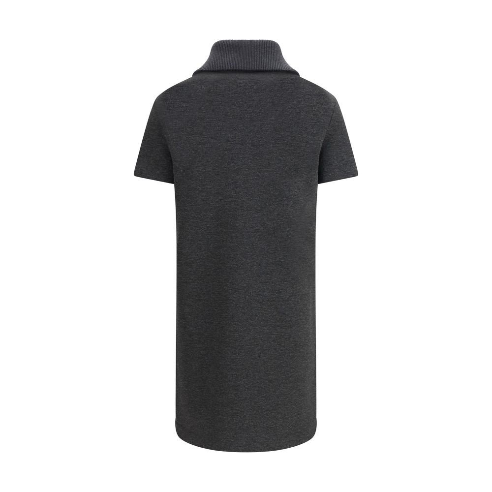 Robe décontractée en coton gris de Gucci, silhouette élégante et confortable, avec détails sophistiqués et logo de la marque.