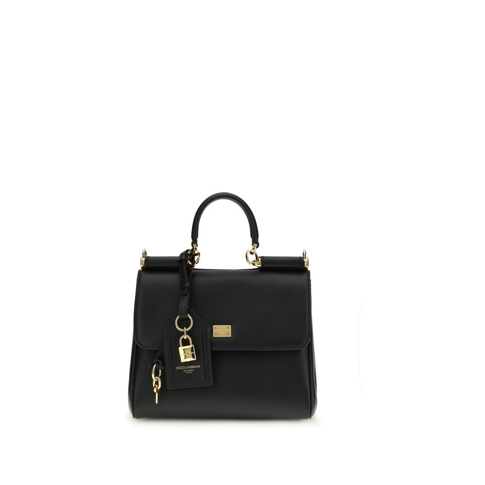 Dolce & Gabbana Schwarze Kalbsleder Bos Taurus Umhängetasche