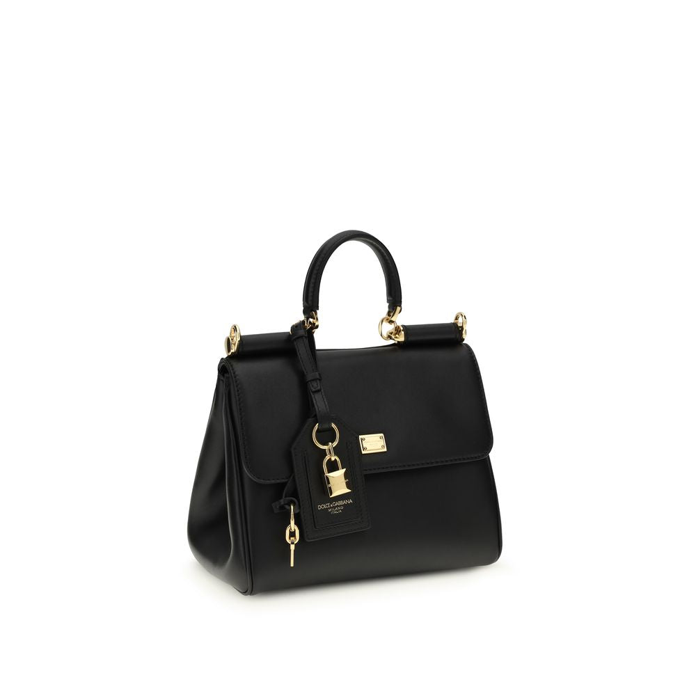 Dolce & Gabbana Schwarze Kalbsleder Bos Taurus Umhängetasche