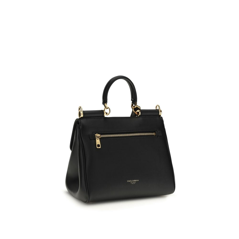 Dolce & Gabbana Schwarze Kalbsleder Bos Taurus Umhängetasche