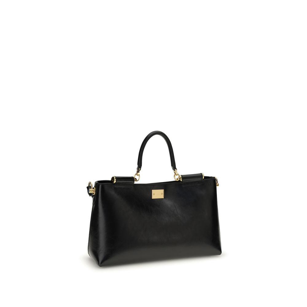 Dolce & Gabbana Schwarze Kalbsleder Bos Taurus Schultertasche