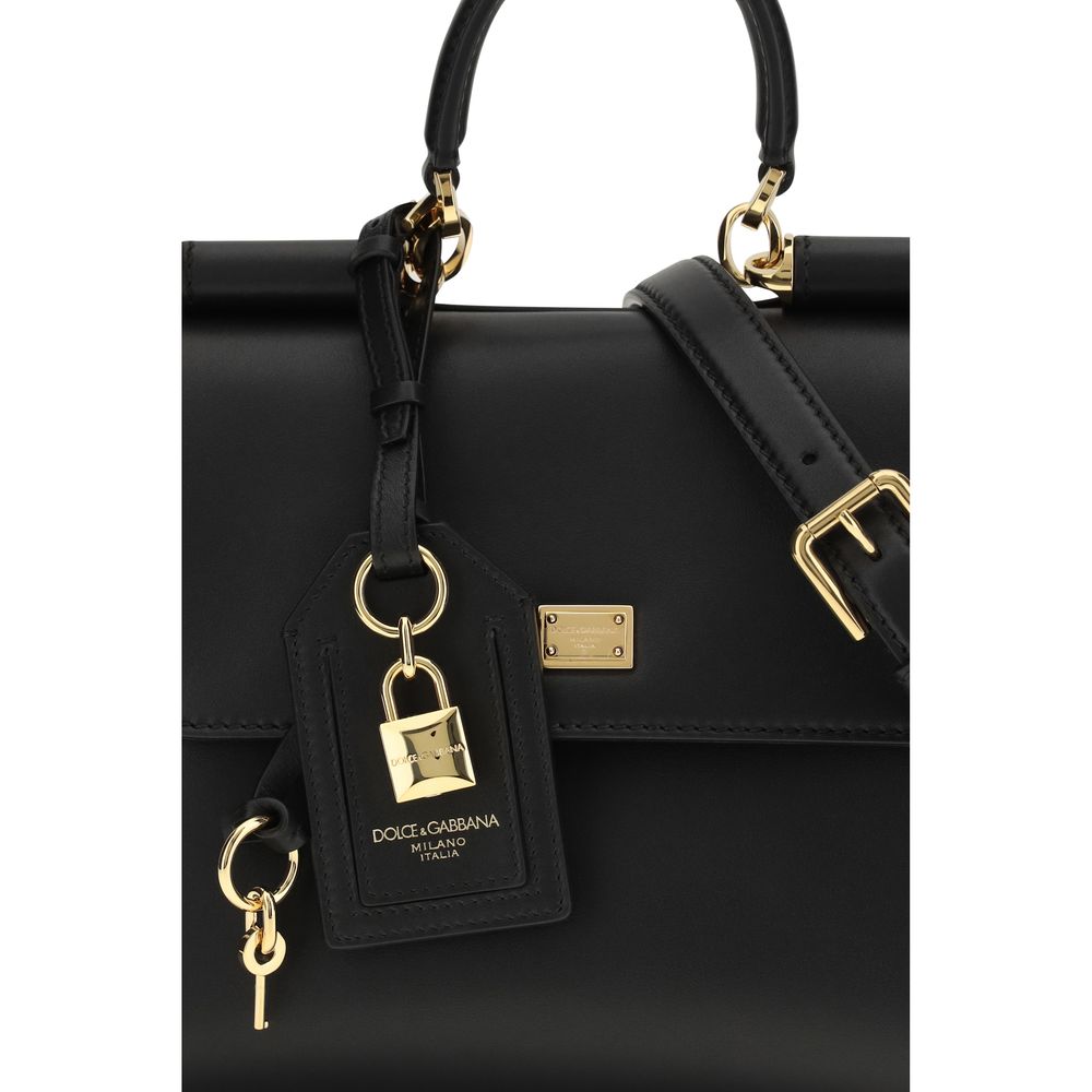 Dolce & Gabbana Schwarze Kalbsleder Bos Taurus Umhängetasche