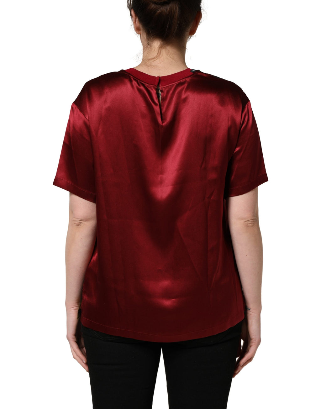 T-shirt en soie de Dolce & Gabbana avec motif de couronne royale marron et design de style peinture de reine.