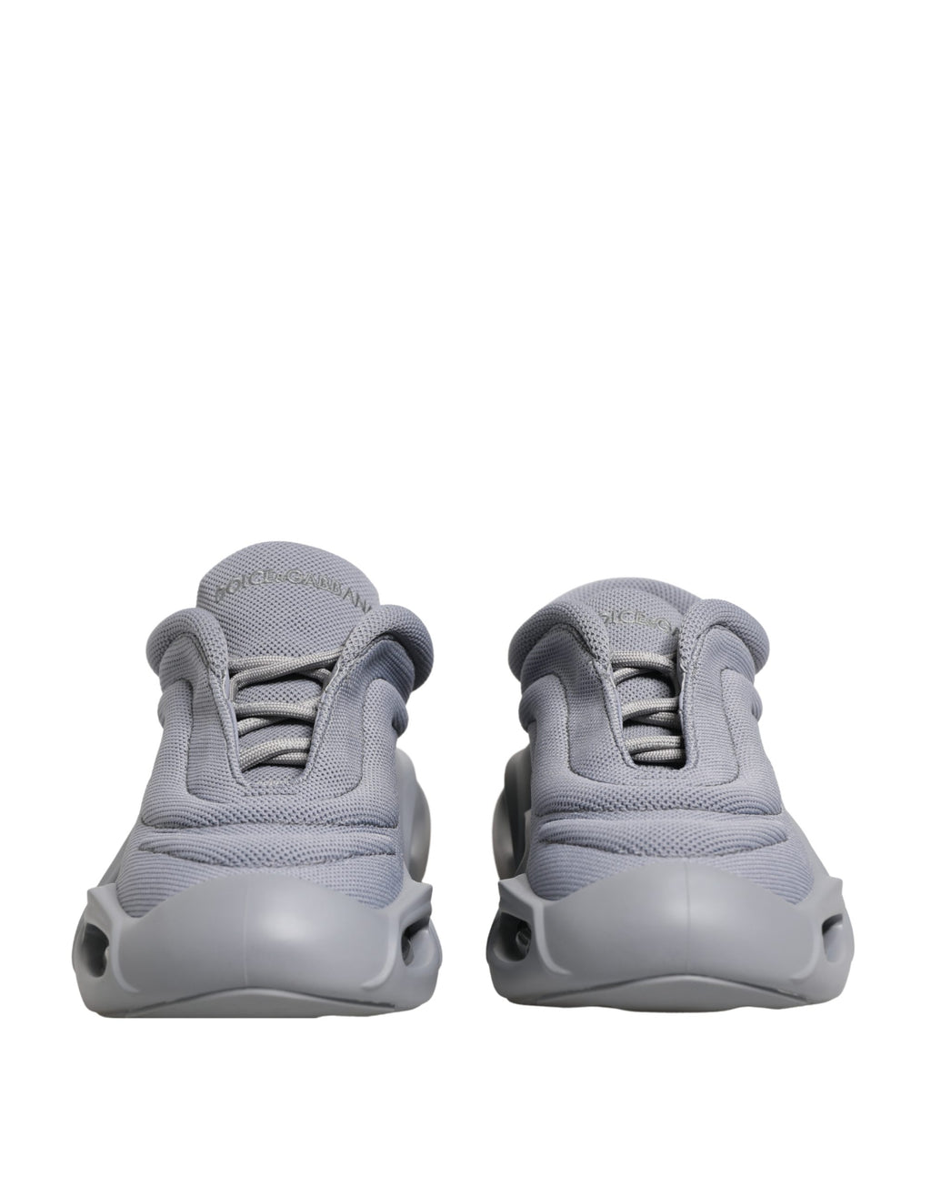 Chaussures sneakers basses Dolce & Gabbana gris, slip-on Wave Low Top, design décontracté et moderne, vue de face.