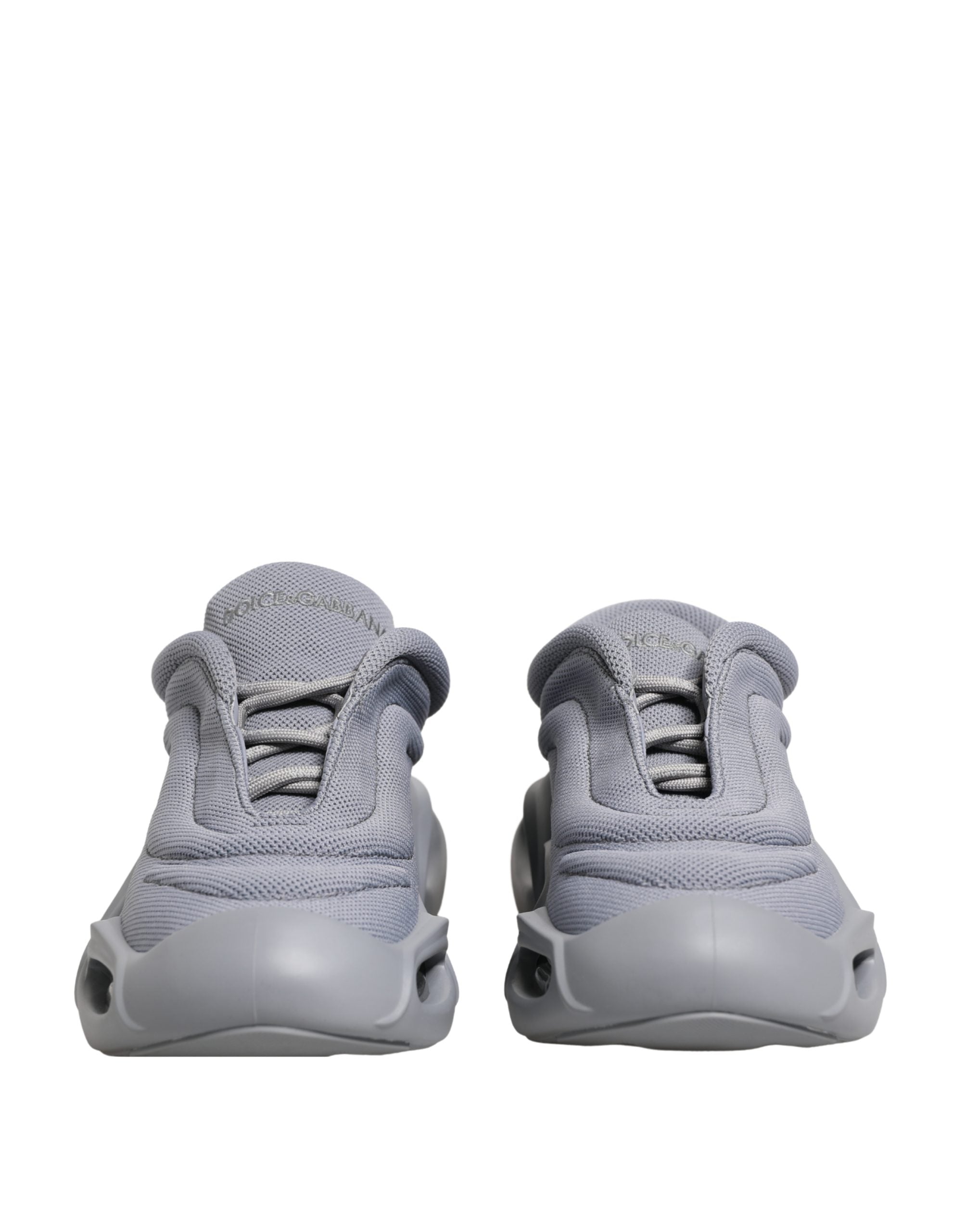 Chaussures sneakers basses Dolce & Gabbana gris, slip-on Wave Low Top, design décontracté et moderne, vue de face.