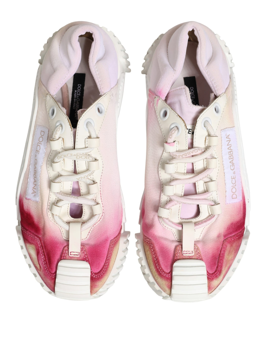 Chaussures basses blanches Dolce & Gabbana NS1 en dentelle avec laçage, sneakers élégants pour un style décontracté.