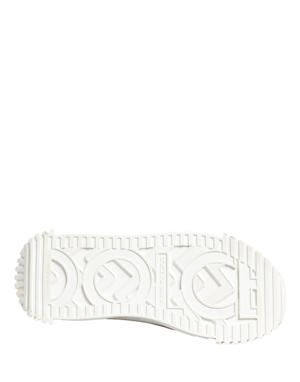 Chaussures sneakers basses blanches Dolce & Gabbana NS1 en dentelle avec laçage, vue de face.