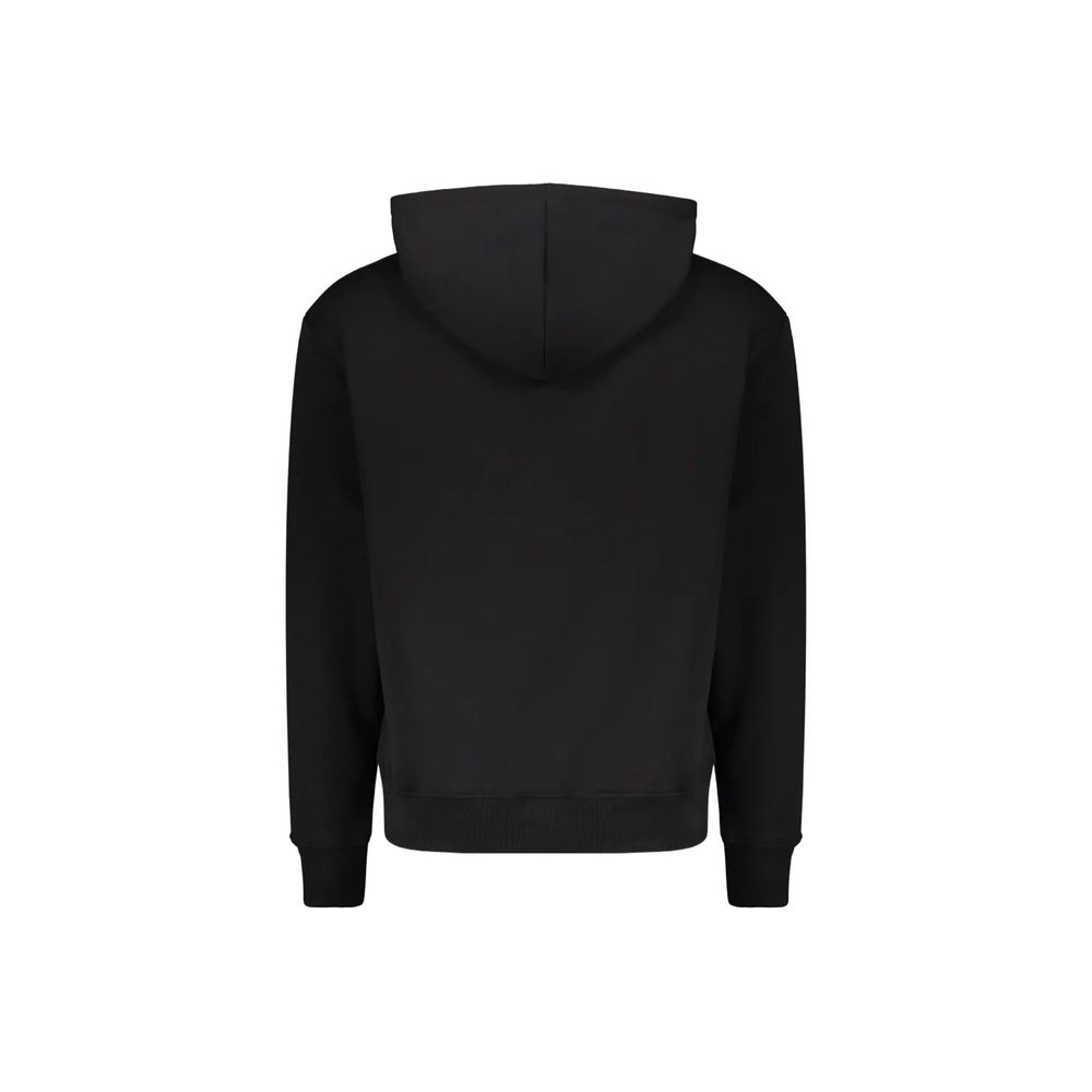 Sweat à capuche noir en coton de Balmain, vue de face, avec logo discret sur la poitrine.
