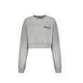 Sweatshirt gris en coton de Balmain avec logo brodé, vue de face, style décontracté et moderne.