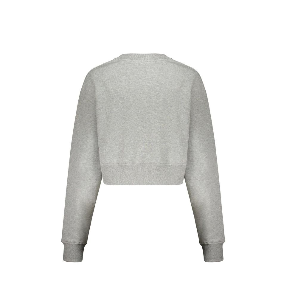 Sweatshirt en coton gris Balmain, coupe décontractée et logo discret visible sur le devant, pour un style élégant et confortable.