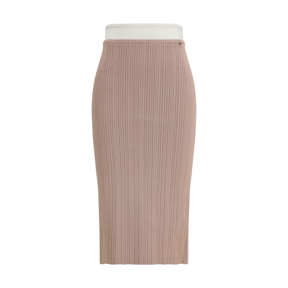 Jupe mi-longue Diesel en viscose multicolore avec motif élégant, parfaite pour un look tendance et confortable.