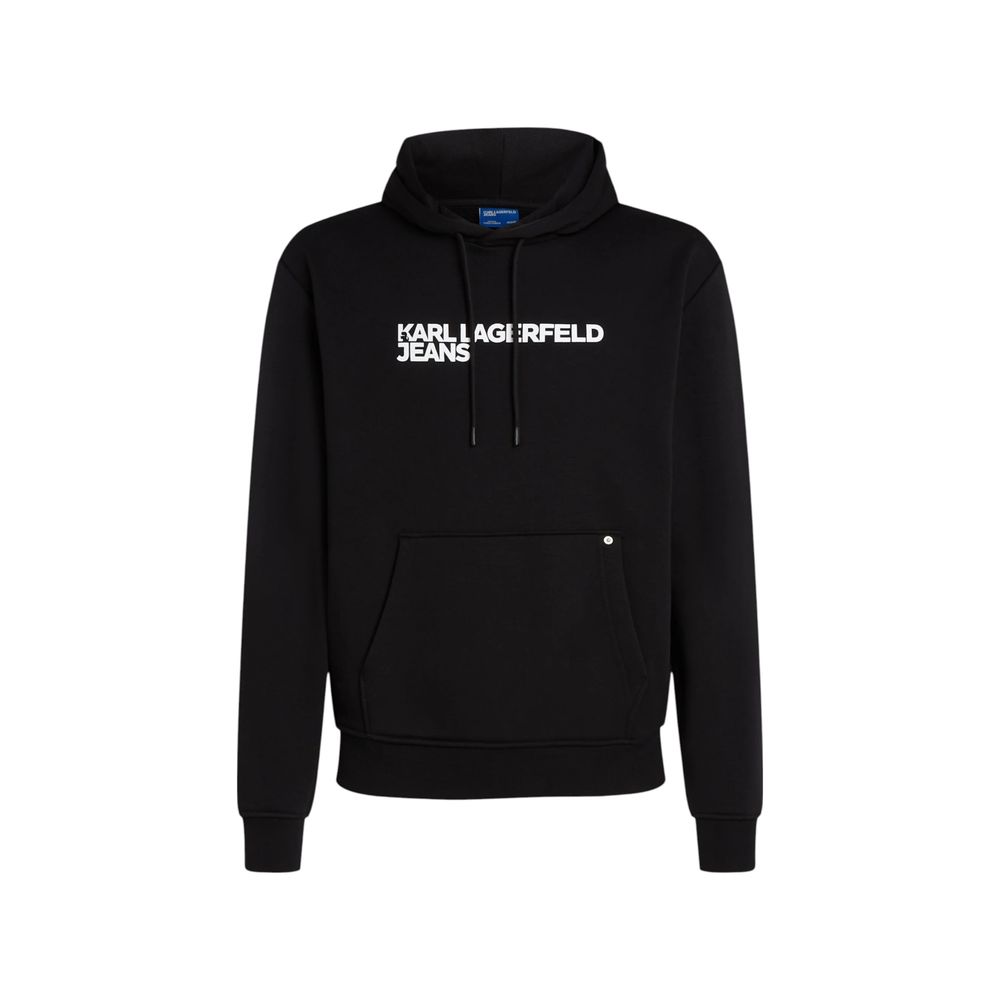 Karl Lagerfeld Schwarzer Baumwoll-Kapuzenpullover