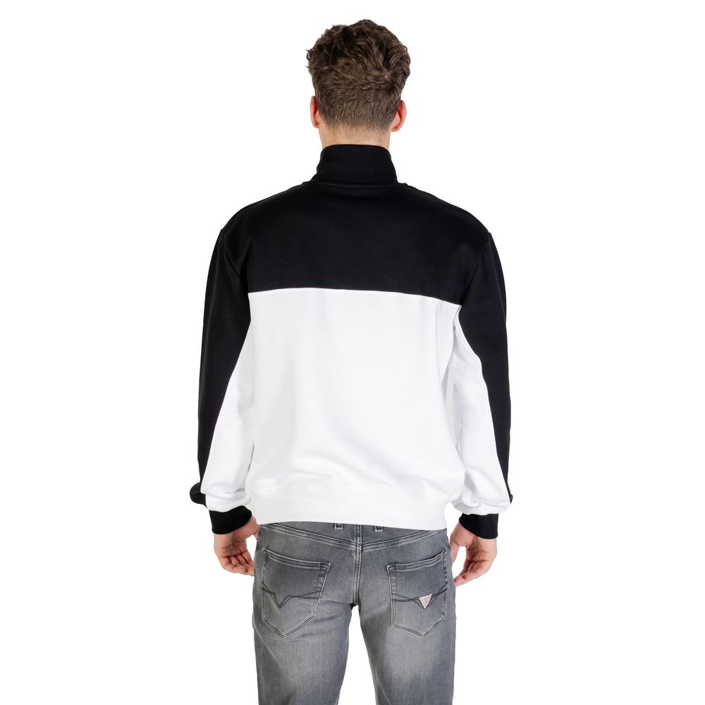 Sweat-shirt Karl Lagerfeld noir et blanc avec logo en forme de corne, coton confortable, style décontracté et moderne.