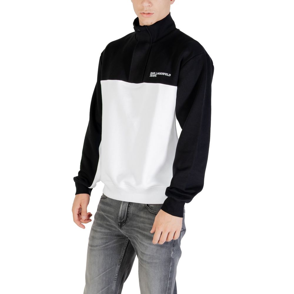 Sweatshirt Karl Lagerfeld noir et blanc avec motif en corne, confortable et stylé pour un look décontracté.
