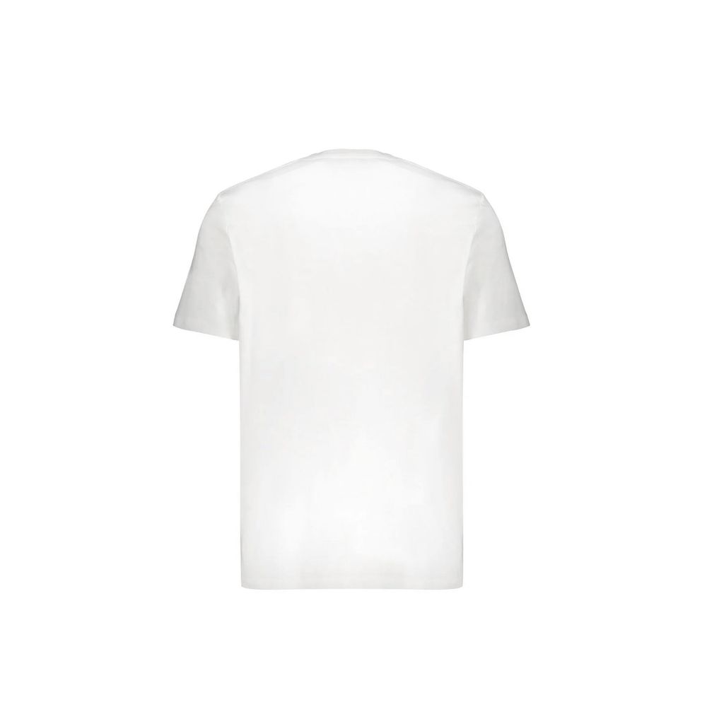 T-shirt blanc en coton de Balmain, coupe classique, visible avec col rond et logo discret sur la poitrine.