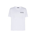 T-shirt blanc en coton de la marque Balmain, coupe classique et logo discret visible sur le devant.