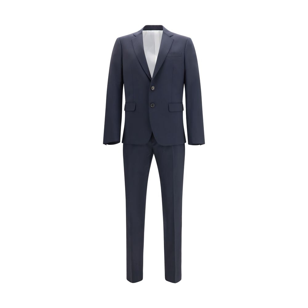 Costume en laine bleue de Dsquared², veste et pantalon élégants, porté sur un mannequin.