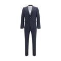Costume en laine bleue de Dsquared², veste et pantalon élégants, porté sur un mannequin.
