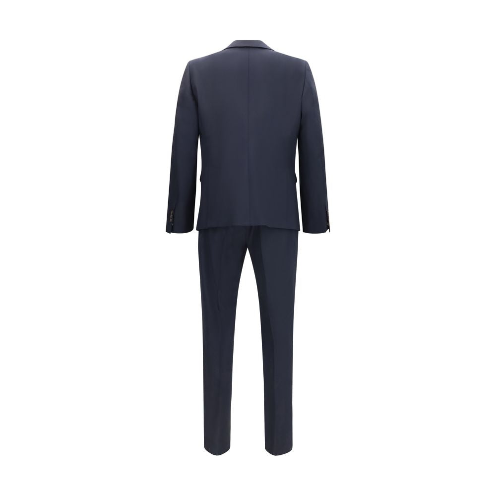Costume en laine bleue Dsquared², veste et pantalon élégants, pour un look sophistiqué et moderne.