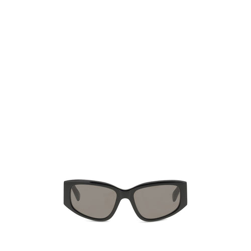 Lunettes de soleil Balenciaga noires en acétate avec monture épaisse et design moderne, vues de face.