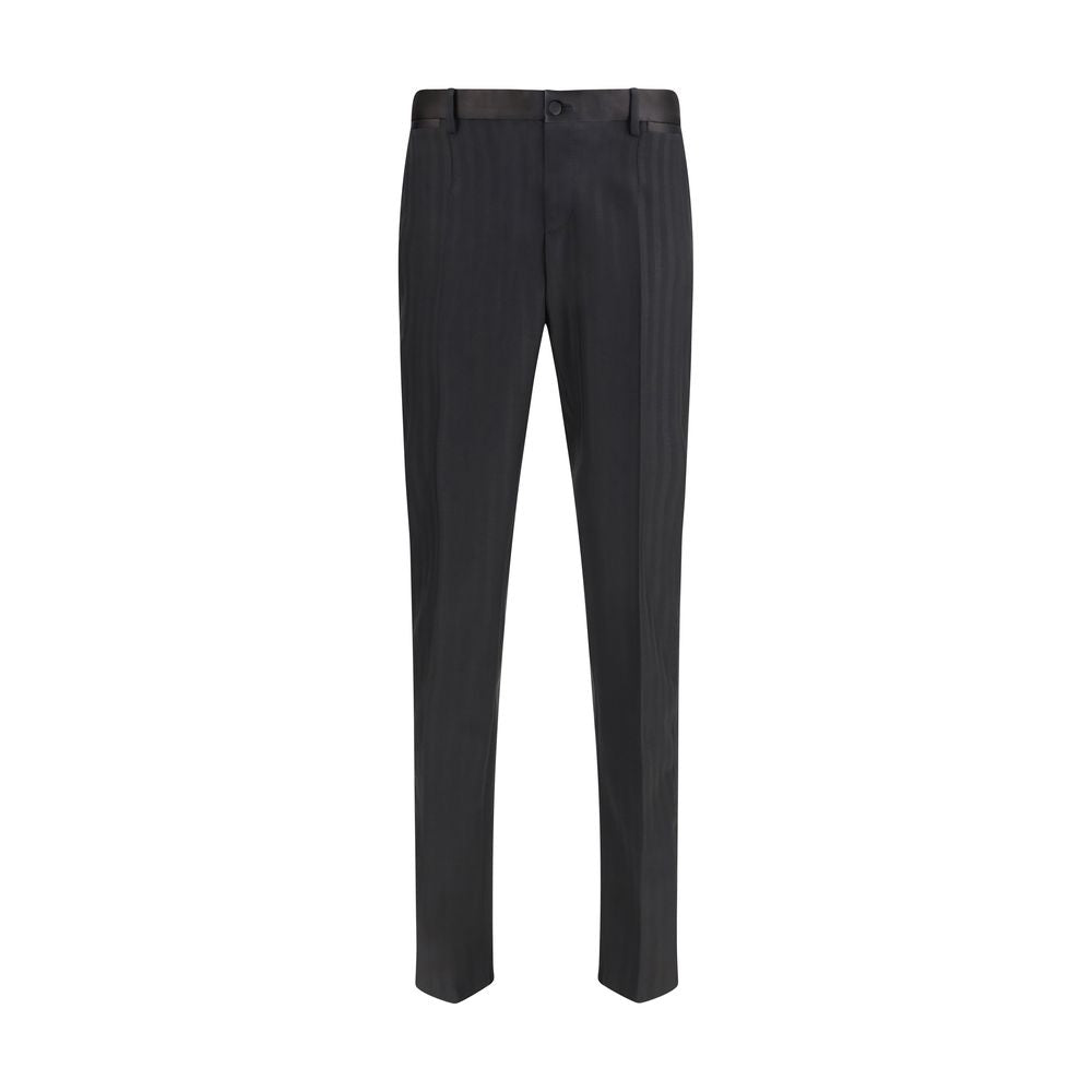 Pantalon de costume en laine noire Dolce & Gabbana Oves Aries, coupe élégante et tissu de qualité pour femme.