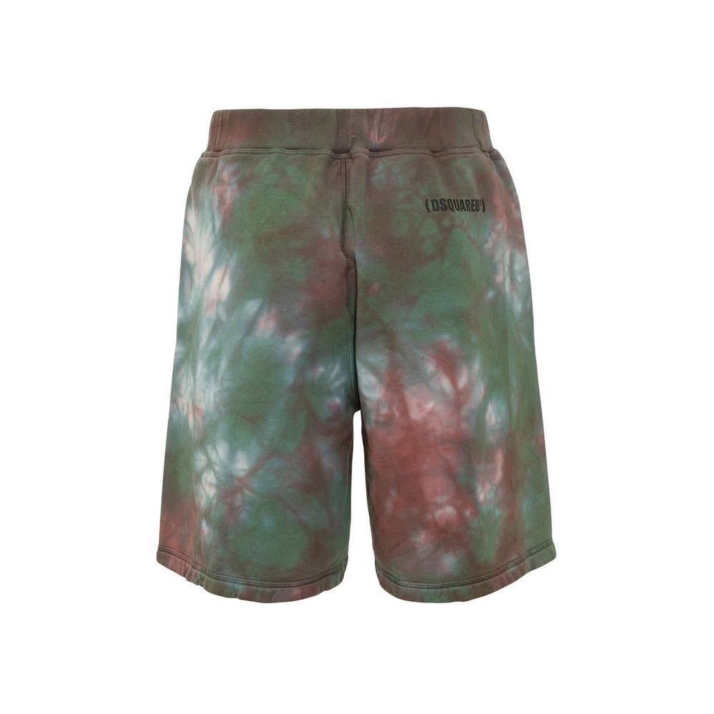 Shorts en coton bicolores Dsquared², style décontracté avec coupe moderne, visibles en tissu et design coloré.