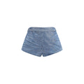 Shorts bermuda en coton bleu de la marque Diesel, vue de face, avec détails de couture et ceinture.