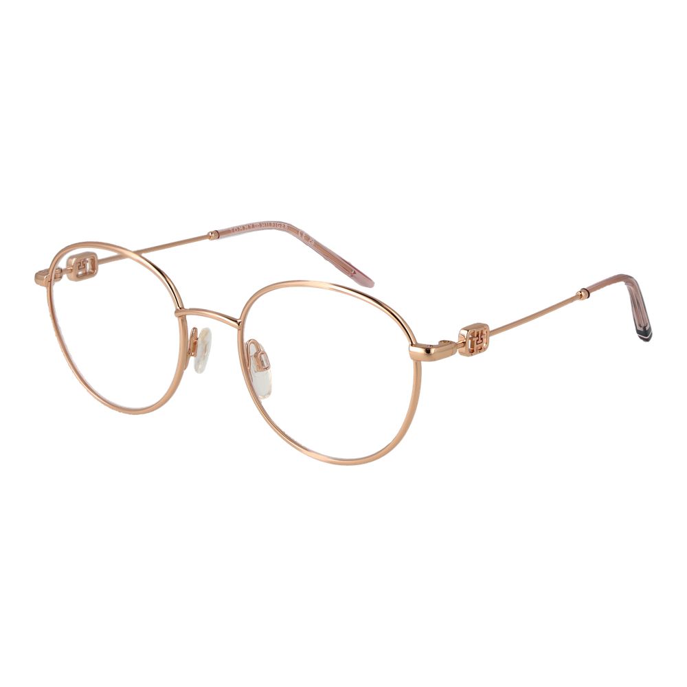 Lunettes Tommy Hilfiger en acier inoxydable doré avec monture en verre, style élégant et moderne pour homme ou femme.