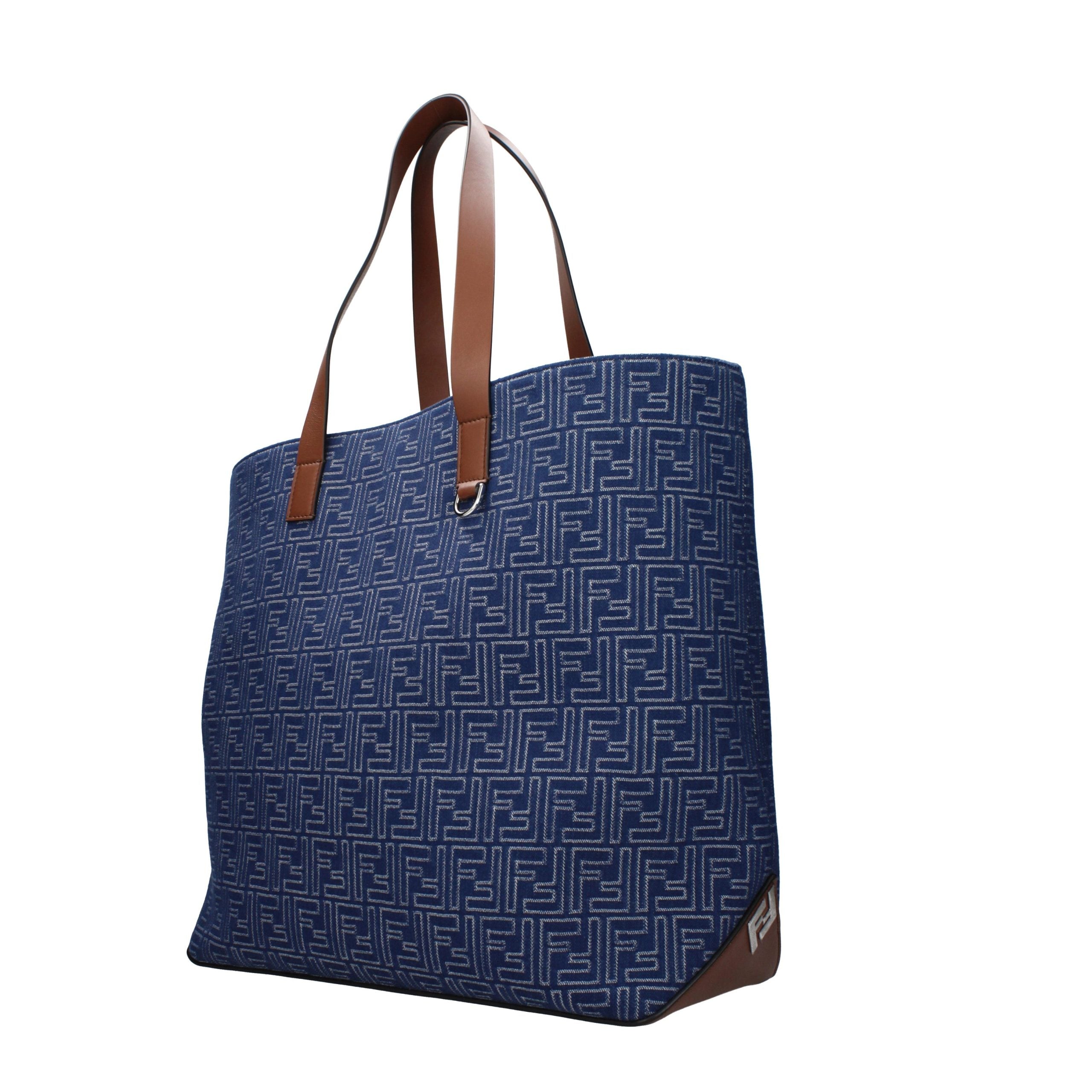 Fendi Schultertasche aus blauem Stoff
