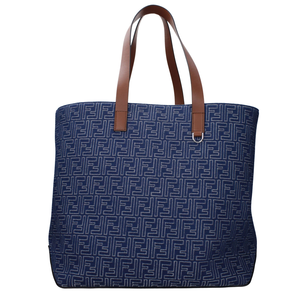 Fendi Schultertasche aus blauem Stoff